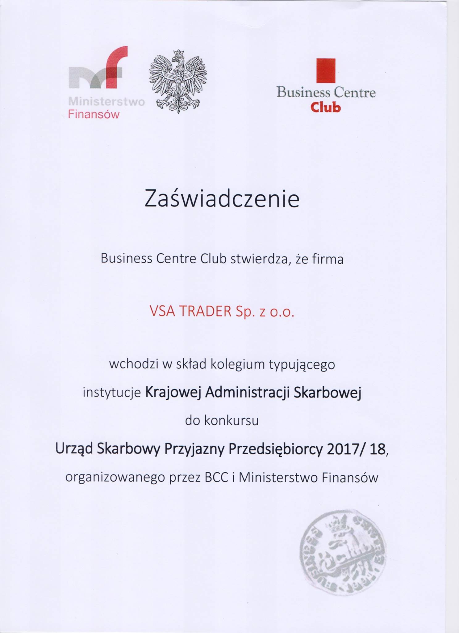 VSA TRADER Sp. z o.o. — archiwum VSA Trader